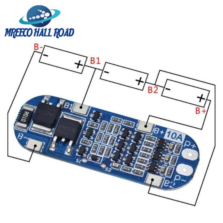 3S 10A 11.1V 12V 12.6V Lithium Battery Charger Protection Board Module for 18650 Li-ion Battery Cells BMS 3.7V