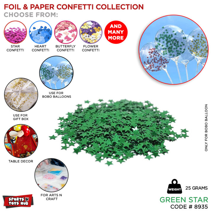 Sparkling Foil Confetti for upto 50 Transparen or Bobo PVC Balloons, Party Supplies, Birthdays Celebrate New Year Parties, Anniversary, Baby Shower, Graduation or Farewell, Glitter Ballons Indoor Outdoor Events, Air Baloons Confetti 20 gram Multi Colors