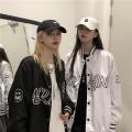 Jacket2022Summer Women'sinsKorean Style Letter Print Student Baseball Uniform Spring and Autumn Loose Long Sleeve Jacket Fashion. 