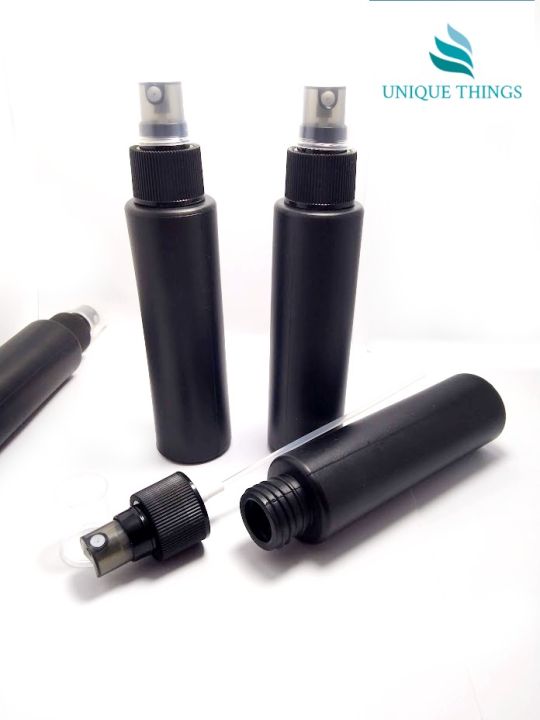 Empty Plastic Spray Bottles Black 100ml (Pack of 2) Oil Spray Bottle Refillable Fine Mist Spray Bottle Travel / Hair Oil Empty Bottles Portable
