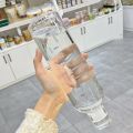 750ml Large Capacity Glass Water Bottle With Time Marker Cover For Water Drink Transparent Milk Juice Simple Cup Birthday Gift. 