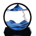 Sandscape Painting 3D Moving Sand Art Hourglass Timer, Decorative Showpiece with Metal Stand. 