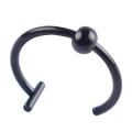 Nose Stud Attractive Radian Shape Nose Ring Hinge Septum Piercing Long Lasting Hoop BLACK. 