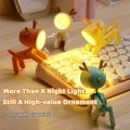 LED Night Light Mini Cute Pet Light DIY Kawaii Gift Cartoon Pet Folding Table Lamp Kids Room Bedside Bedroom Living Room Decor. 