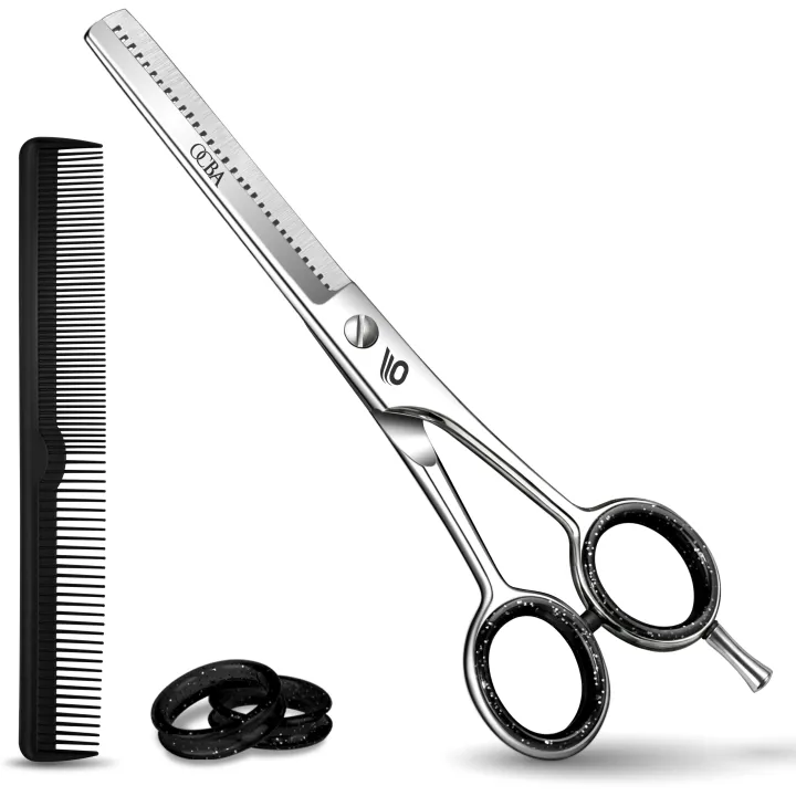 OCBA%20Professional%20Hairdressing%20Thinning%20Teeth%20Scissor%20for%20Texturizing%20&%20Styling%20Stainless%20Steel%20with%20Removable%20Finger%20Ring%20for%20Barbers%20Hair%20Cutting,%20Salon,%20Children,%20Men%20&%20Women%20-%20Image%202