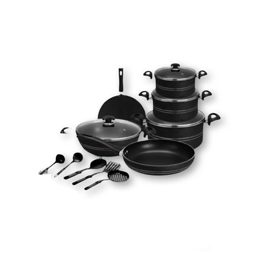 Domestic calphalon non-stick cookware set 17 pcs with glass lids