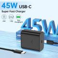 Original For Samsung Usb C Charger 45w for Galaxy Z Flip Fold 6 5 4 3 A54 A55 5G S23 S24 Ultra S22 S21 Plus Tab S7 EU US Adapter. 