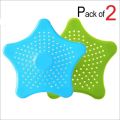 Silicone Star Shaped Sink Strainer Filter Bathroom Hair Catcher, Drain Strainers Cover Trap Basin Wash Basin Jali - Standard Hair Wash Basin (Multicolor) - Best Drain Protector for Hair Clogs, Easy Clean, Multicolor Design, Ideal for Bathroom Sink, Buy No. 