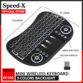 SpeedX Mini Wireless Keyboard for Smart TV / Android Box - Mouse pad (Trackpad)- 3 Colors Backlight - Rechargeable Wireless Keyboard. 