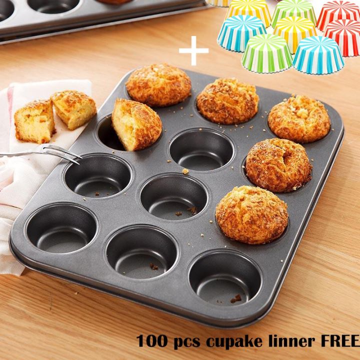 12%20Holes%20Cupcake%20Baking%20Tray%20Non%20Stick%20Cake%20Baking%20Pan%20Round%20Shape%20Tool%20Cake%20Mold%20-%20Image%202