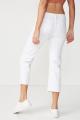 Mid Rise Straight Crop Stretch Jean White. 
