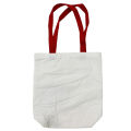 White Cotton Tote Bag with Designer Red Strap | Stylish & Eco-Friendly Reusable Bag. 