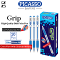 Picasso Grip Ball Pen Blue Red Black -Office Stationery - School Stationery -  for Smooth and Comfortable Writing Experience Pack of 10 Pens. 
