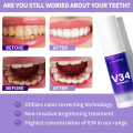 V34 Teeth Whitening Toothpaste Remove Plaque Coffee Stains Cleaning Oral Hygiene Bleaching Dental Tools Fresh Breath Tooth Care. 