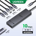 UGREEN 6-in-1 USB C Hub with 4K 60Hz HDMI, 100W PD Charging, 10Gbps USB 3.2 Ports - Multi-Port Adapter for MacBook Pro/Air, iPad, Windows Laptops & Android Phones. 