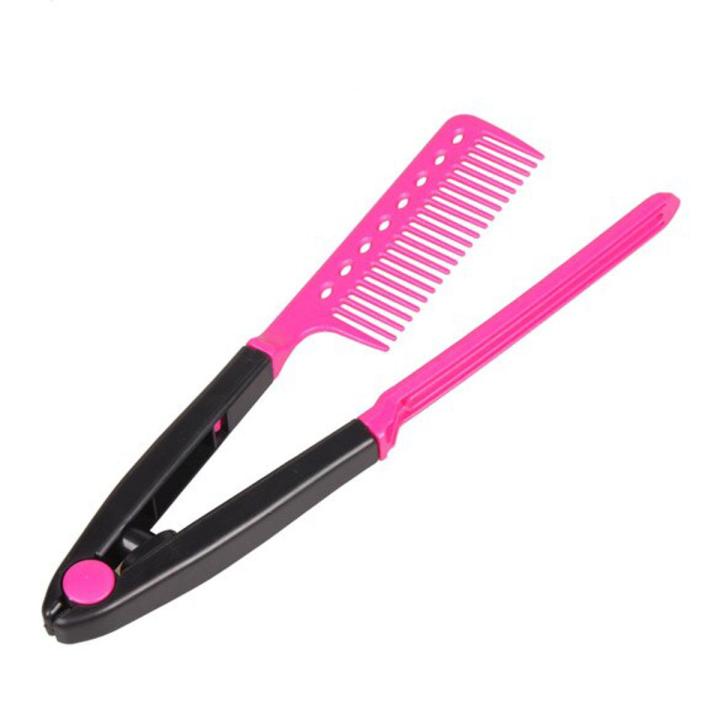 V Shaped Hair Straightener Comb Styling Tools Women Folding Comb Anti Static Portable Hairdressing Beauty Tool