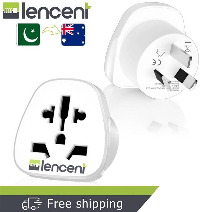 LENCENT 2 Packs World/Pakistan to Australia Travel Adapter Visitor from USA/Europe/United Kingdom to 3 Pin AU Adapter Plug Charger Converters