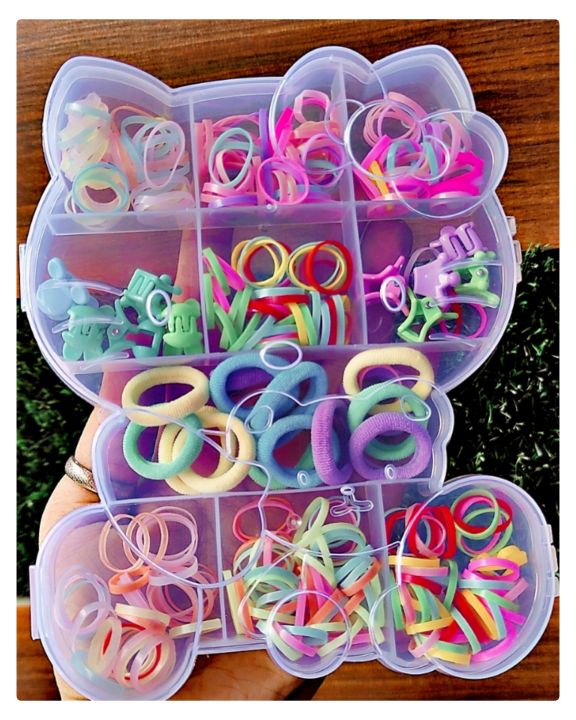 500PCS Rubber Band 15PCS Pony 10PCS Cute Pins Pony For Girls Fancy Korean 525PCS Of Ponny Rubber Band And Pins With Cute Box