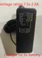 EU/US  7.5V 2.3A Lead Acid Battery Charger Power Charging Adapter Smart Charger For 6V 4AH 4.5AH 5AH 7AH 10AH 12AH battery 6v battery charger / 6v charger for bike or Motor car/ 6v Charger for Motor Cycle. 