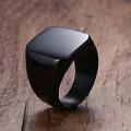 Original - Black Titanium Punk Ring For Men. 