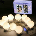 Vanity Mirror Light LED Bulbs for Makeup Mirror Stand (10 Bulbs). 