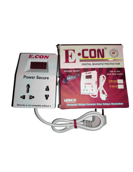 Muhafiz Voltage Protector by E-CON Automatic Switch for Smart High and Low Voltage Protection of Electronic Equipment