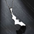 Amazon Hot Selling Creative Versatile Fine Polished Batman Necklace Stainless Steel Animal Pendant for Women. 