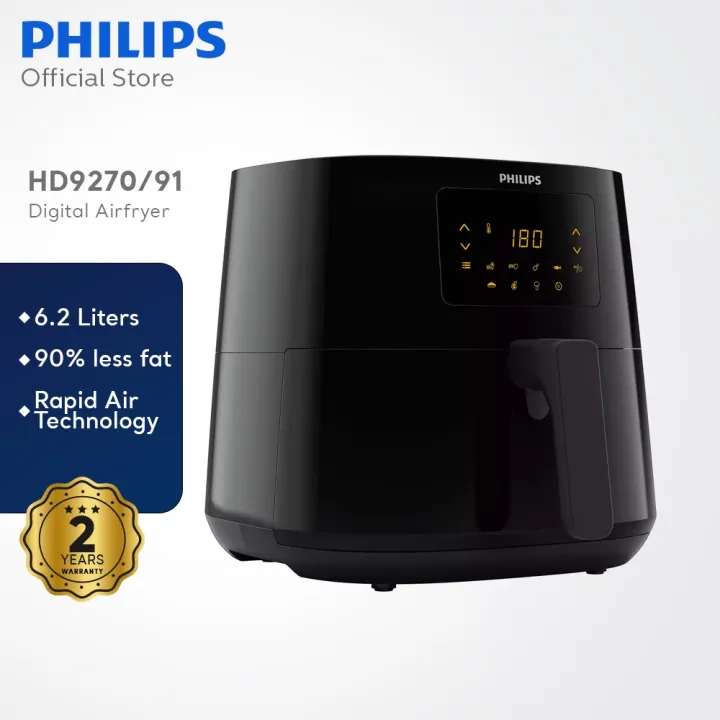Philips%20Essential%20Airfryer%20XL%20-%20HD-9270%20-%20Fry%20with%20up%20to%2090%25%20less%20fat%20-%20Rapid%20Air%20technology%20-%201.2Kg,%206.2L%20-%20Black%20-%20Image%202