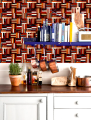 Elevation 3D WOOD TILE Pattern printed Wall Decorative Self Adhesive Wall Stickers / Tile Stickers in Pack of 24 / 48 / 60 / 80 / 120 Pcs. 4.5 x 7 inches for Wall Decor / Home Decor  Room Bathroom Kitchen Wallpaper for Wall Decoration. 