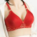 bra push up seamless wireless women plus size bra No steel ring knit ladies bra embroidery thin cup bra gather comfortably on the drooping. 