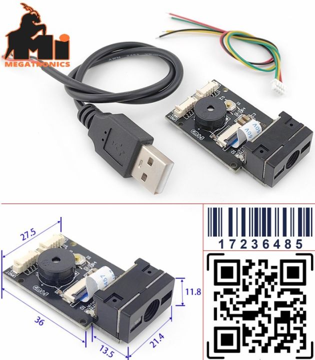 GROW GM65 1d 2D QR Barcode scanner USB UART Interface QR Code Reader MCU Arduino