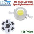 10pcs 1W 3W High Power LED Chip SMD Warm White SMD Spot Light with Heat Sink. 