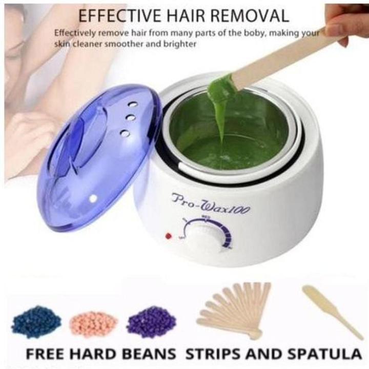 Original PRO Wax Heater 100 & Hot Wax Warmer Machine For hair removal-FREE Hard Beans & Wooden spatula & Sticks  hair removal machine
