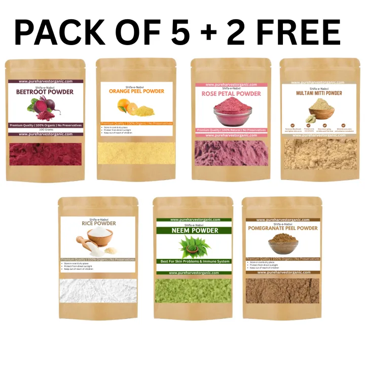 Pack%20of%205%20Powders%20+%202%20Free%20%7C%20Rice,%20Multani,%20Rose,%20Orange%20Peel,%20Pomegranate%20Peel,%20Neem%20&%20Beetroot%20Powder%20%7C%20100%25%20Pure%20&%20Natural%20Skincare%20&%20Haircare%20%7C%2050%20Grams%20Each%20-%20Image%203