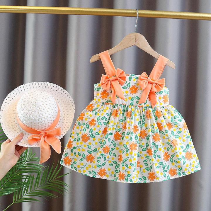 baby girl beach dress 2Pcs/Set Baby Girl Beach Dress For Summer Shop Online Pink / 6(9-12M) main image 0