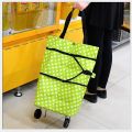 Foldable Shopping Trolley Bag Traveling Vegetable Grocery Clothing Bag with Lightweight. 