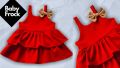 cotton frock for baby girl red. 
