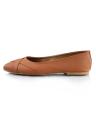 Tan Faux Leather Pump Flats For Women. 