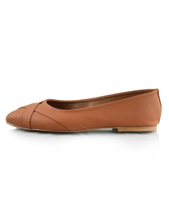 Tan%20Faux%20Leather%20Pump%20Flats%20For%20Women%20-%20Image%206