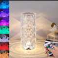 Diamond Rose Crystal Acrylic Usb Rechargeable Bedside Table Lamp. 