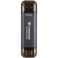 Transcend ESD310C 512GB Dual USB 10GBPS Portable SSD USB Type-A, USB Type-C | TS512GESD310C. 