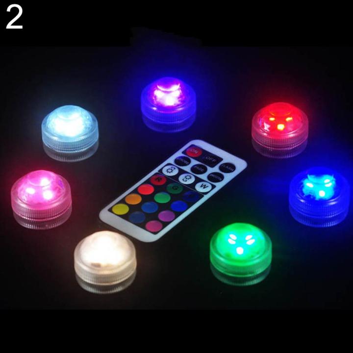Remote Control Color Change Round Aquarium LED Light Submersible Fish ...
