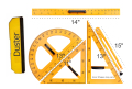 6 Pcs Teacher Math Geometry Set – Large Rulers, Digital Triangle, Angle Measurement Compass for School & Home Use – Perfect for Black & Whiteboard Teaching Aids. 