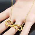 Infinite Loop Te Quiero Mama Stainless Steel Chain Women Gold Color Necklaces Jewerly Joyas Mother's Day N512s01. 