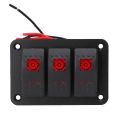3 Gang Switch Board, Light Weight PP DC12V 24V IP65 3 Gang Switch Panel for Boat for Car. 