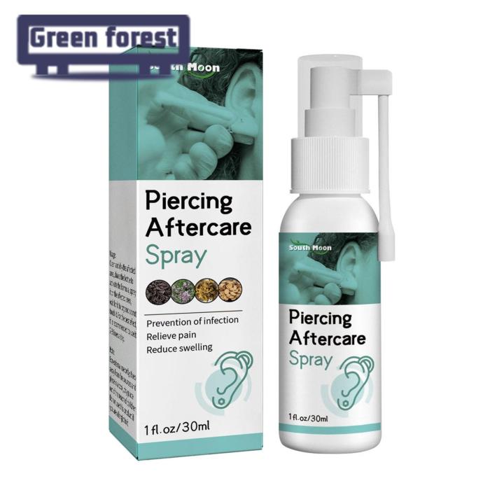 Green forest Ear Piercing Spray Natural Piercing Aftercare Cleaning Repair Spray