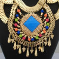 MANILAI Boho Style Collars Choker Necklaces Chunky Chains Cross Rhinestones Colorized Resins Beads Statement Jewelry CE1217. 
