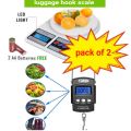 pack of 2 digital plate weight scale and hook scale. luggage scale. plate scale. 50kg. 