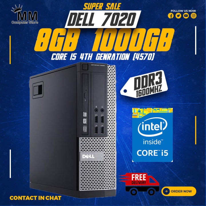 Core i5 4th Gen(4570) Upto 3.6Ghz 4Core Dell OptiPlex 7020 SFF With 8GB\12GB\16GB Ram & 320GB\500GB\1000GB Hard Desktop Computer