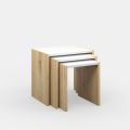 Space-Saving Modern Nesting Tables Set - Square Engineered Wood Tables with Moisture-Resistant Wenge Finish, Durable Compressed Wood, Easy Assembly, Stylish Home Decor Accent. 